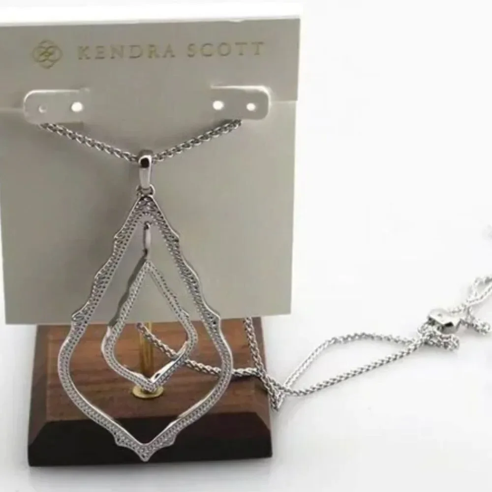 NWOT Kendra Scott Simon Pendant Necklace Silver_9